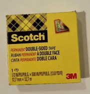 Scotch® Double-Sided Tape 1/2" x 500” Clear Permanent 3M