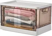 Foldable Storage Box | Collapsible Storage Bins with Lid,Stackable Storage Boxes, Wheeled Storage Containers for Organizing Clothes,