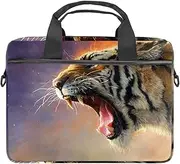 EGGDIOQ Sly Tiger Laptop Shoulder Messenger Bag Briefcase Messenger Notebook Sleeve with Handle for 13.4 Inch to 14.5 Inch Laptop