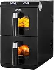 [Devanti] Air Fryer, 11L Pan 1700W Stainless Steel Airfryer Electric Cooker Airfryers Deep Fryers Rack Silicone Baking Basket Kitchen Oven Household Small Kitchens Appliances, LCD Touch Control Panel