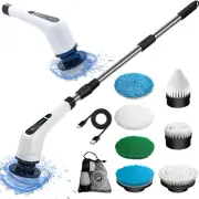 Electric Spin Scrubber,Cordless Cleaning Brush with 7 Replaceable Brush Heads