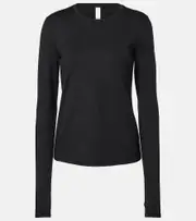 [Alo Yoga] Alo Yoga Alosoft Finesse jersey top AU 14 black
