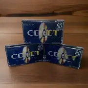 Lot Of 3 Sony Blank Audio Cassette Tape CD It 90 Slim Case Vintage Sealed New