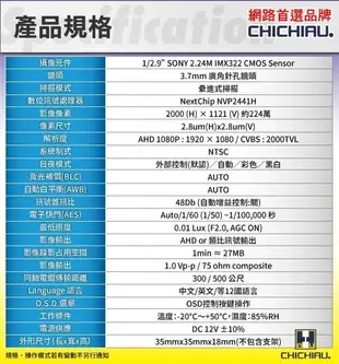 【CHICHIAU】AHD 1080P SONY 200萬豆干型針孔監視器攝影機/密錄/蒐證 (6.7折)