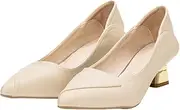 [SVEC] (シュベック) Schbeck Women's Pumps, Metallic Heel Pumps, White (Off-White), 23.0 cm