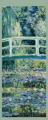 Claude Monet Water Lilies & Bridge - Laminated Photo Bookmark - 2.5 x 6 in