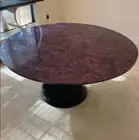 40" Round Amethyst Stone Coffee Table Crystal Gemstone Counter Bar Desk Home Dec