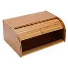 Wood Bread Box Bin with Roll Top Lid for Kitchen Loaf Bread Pastry Storage