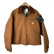 Vintage Carhartt Detroit Jacket Blanket Lined Mens Size 56 (3XL) J01 Brown USA