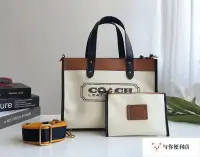 在飛比找Yahoo!奇摩拍賣優惠-全新 COACH 89488 美國正品代購新款女士帆布配牛皮