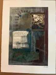 Original Mixed Media Collage “Camelot I ” On Acid Free Paper By Linda 22 X 30