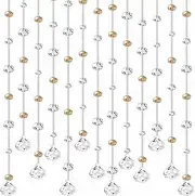 Beaded Curtain Door, Transparent Crystal Glass Beaded Curtains Sitting Room Porch Partition Crystal Bead Curtain Household Bead Curtain (Color : Clear, Size : 180cm)