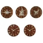 Round Wall Clock 12 Inch Luminous Silent Wooden No Ticking for Time Clocks