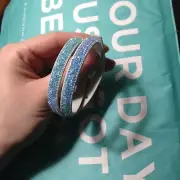New Origami Owl CRYSTAL METALLIC Blue OMbre SWAROVSKI DOUBLE WRAP BRACELET