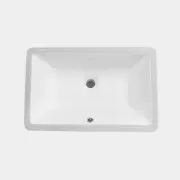 New Castano Ceramic Undermount Basin 535mm with Overflow White Sotto SOTUMVB
