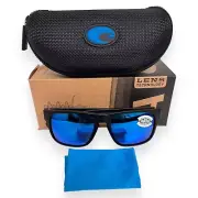 Costa Del Mar Spearo Sunglasses Matte Black Blue Polarized Glass 580G w/case