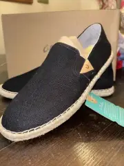 Womens Olukai Black Espadrille Slip on Size 8W