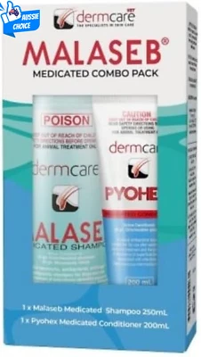 Malaseb Combo Pack 450ml Dog Cat Horse Dermatitis Treatment Animal Fur Cleaner