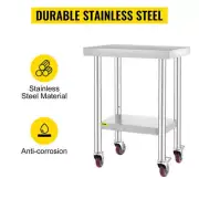 Stainless Steel Kitchen Worktable with Shelves, Commercial Work Bench Table