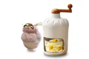 Manual Snow Cone Maker: Portable Home Hand Shake Smoothie Ice Crusher And Ice Cream Maker (With 2 Ice Boxes)