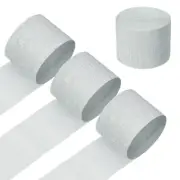 4 Roll Crepe Paper Streamers Decor Silver