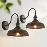 Gough Rustic Outdoor Wall Light Fixtures Set of 2 Bronze Dusk To Dawn 12 1/2"
