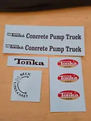 MIGHTY TONKA Concrete Pump Truck water slide Decal set