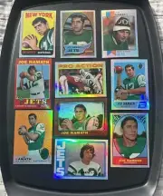 1996 Topps Chrome Joe Namath Complete Refractor Insert Set 10 Cards