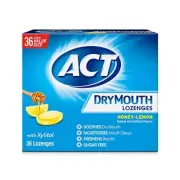 Dry Mouth Lozenges With Xylitol 36-Count Sugar Free Honey-Lemon