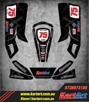 Arrow AX9 junior go kart full custom KART ART sticker kit CARBON STYLE decals