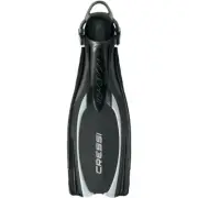 Cressi Reaction Open Heel Fins with Bungee Straps, Large/X-Large, Black/Silver