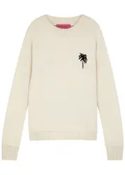 The Elder Statesman Palms Cashmere Jumper - Ivory - S (UK8-10 / S) S (UK8-10 / S)