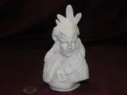Ceramic Bisque Small Native American Indian Bust with Feathers in hat U Paint