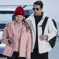 在飛比找蝦皮購物優惠-2022 男式 3 合 1 防水滑雪夾克保暖冬季雪地外套羽絨