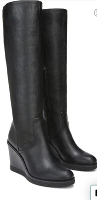 Zodiac Womens Wedge boots Iggy-Wc Boots Mid Calf High Heel 3" & Up - Black