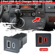 Upgrade Button USB PD+QC 3.0 Fast Charging Port Socket For Multivan T5 03-15