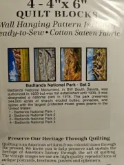 NEW OLDE AMERICA Antiques BADLANDS PARK Quilted Wall Hanging Kit printed block