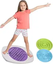 Balance Board Maze Board, 20-inch Labyrinth Rocking Board with 2 Balls. Wobble Board for Sensory Training, Non-Slip Pedals.