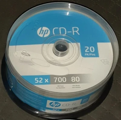 HP 20pk 52x 700 MB / 80 Mins CD-R-20 Pk Spindle Blank CDs New Sealed Genuine