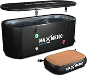 MAXME100® Cold Plunge Tub, Ice Bath Tub, XXXL Cold Plunge With Non-Slip Step, Upgraded HSBMF Material, Dual- Action Pump, Water Chiller Compatible, Portable, Inflatable, Outdoor, Indoor, Athletes