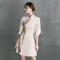 在飛比找ETMall東森購物網優惠-春季中國風長袖旗袍改良版伴娘服