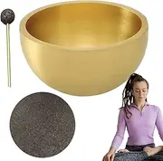 zjhukfmc Small Singing Bowl - Portable Handmade Singing Bowl Set, 4 x 2.3 cm, Tibetan Singing Bowl Made of Pure Copper with Hammer and Cushion, for Yoga, Meditation and Relaxation