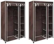 Fabric Wardrobes 2 pcs Brown,Cupboards & Wardrobes 7KG-60722