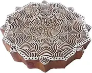 5 Inch Classy Large Print Block Line Round Design Big Wood Stamp