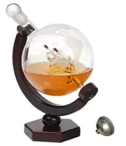 Bezrat Whiskey Decanter Glove Dispenser Gift Set 850 ml