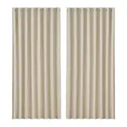 Artiss 2X Blockout Curtains Eyelet 300x230cm Beige