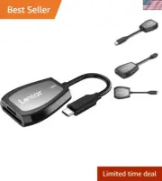 High-Speed USB 3.2 Type-C Dual-Slot Reader for SD & microSD Cards - 312MB/s