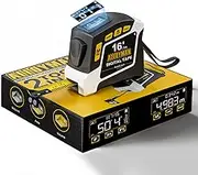 Alloyman 2-in-1 Digital Tape Measure, 16Ft Length, 6 Unit Options, 4 Measuring Modes, Stores 50 Records, Auto Lock with Magnetic Hook, Waterproof & Drop-Resistant
