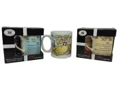 Cornish Coffee Tea Mug Cup Coaster Gift Set, New Bone China Pasty Gift New UK