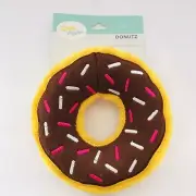 ZippyPaws - Donutz Squeaky Plush Dog Toy Brown Yellow - 7" NeW